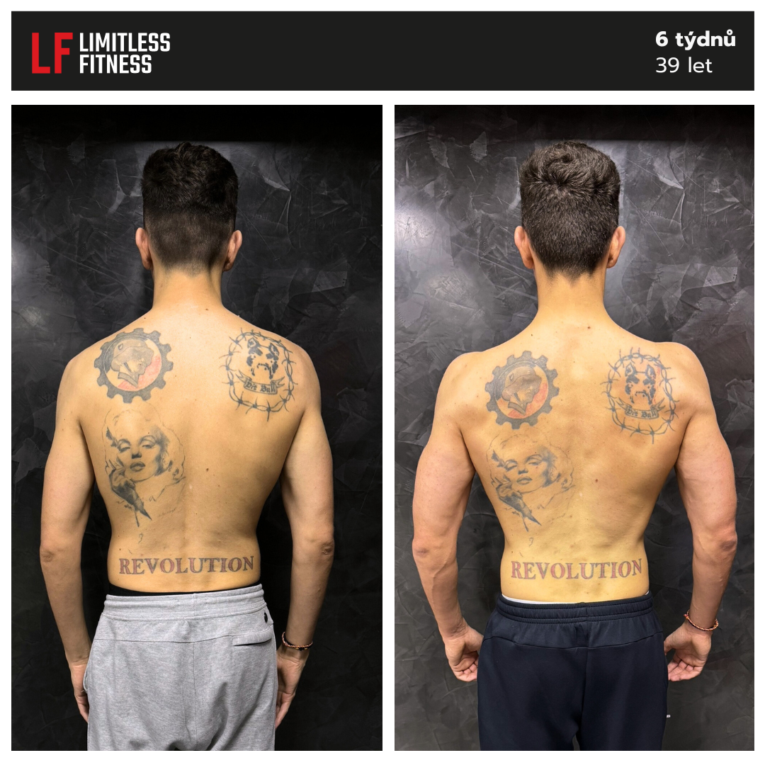 Jiřího proměna po 6 týdnech spolupráce s Limitless Fitness Prague