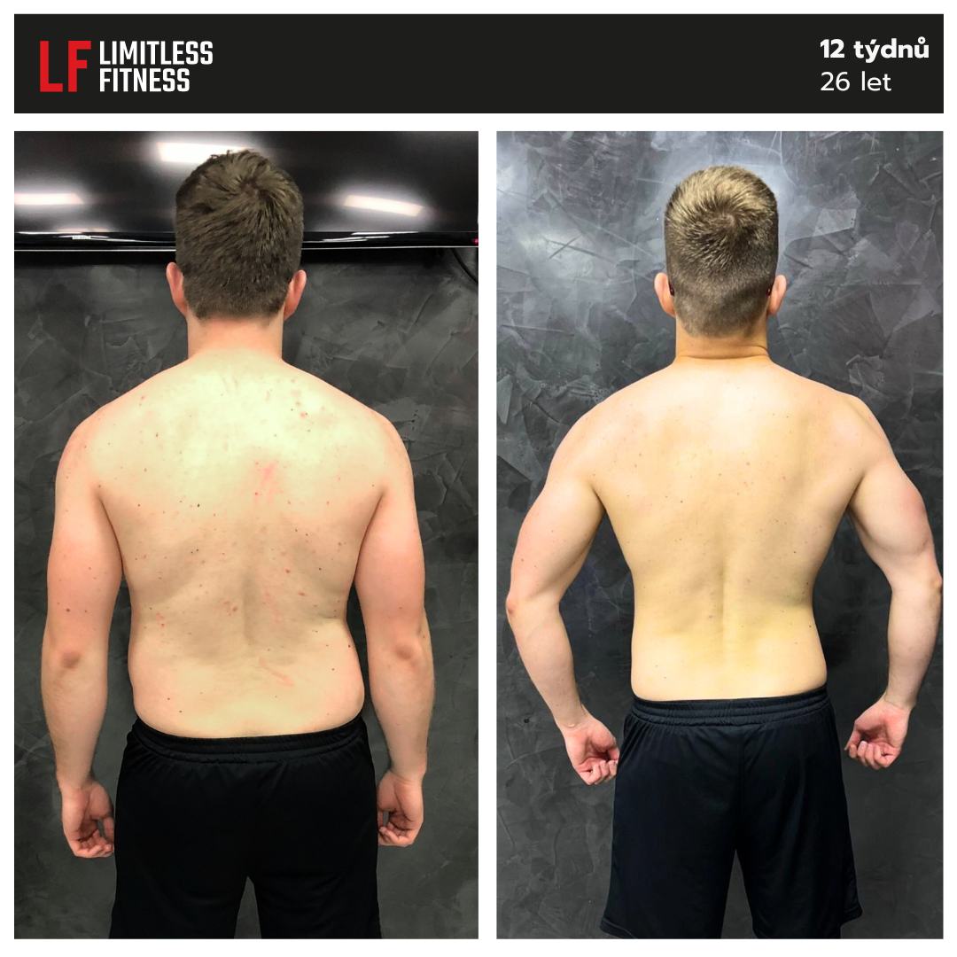 Lukášova proměna po 12 týdnech spolupráce s Limitless Fitness Prague