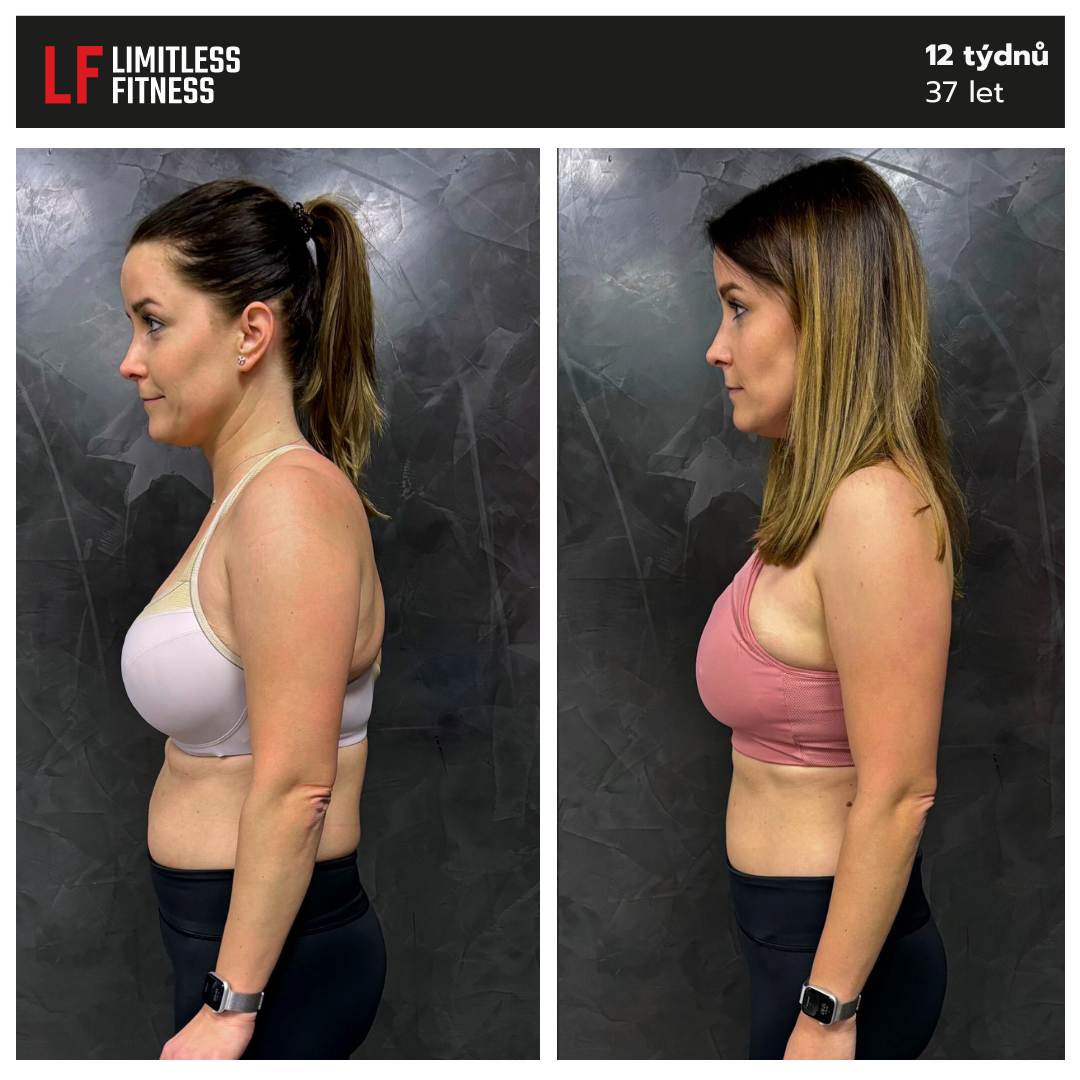 Radky proměna po 12 týdnech spolupráce s Limitless Fitness Prague